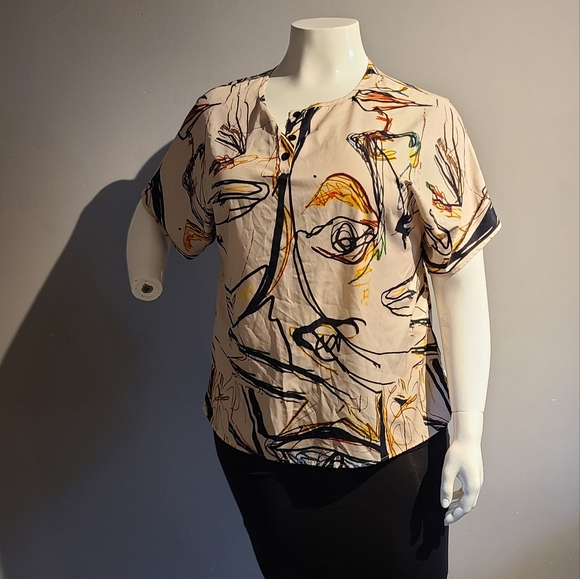 ABSTRACT LINEWORK Blouse - Picture 1 of 2